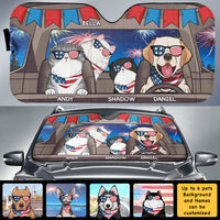 Thumbnail for Happy 4th Of July Dog - Personalized Auto Sunshade - Gift For Pet Lovers