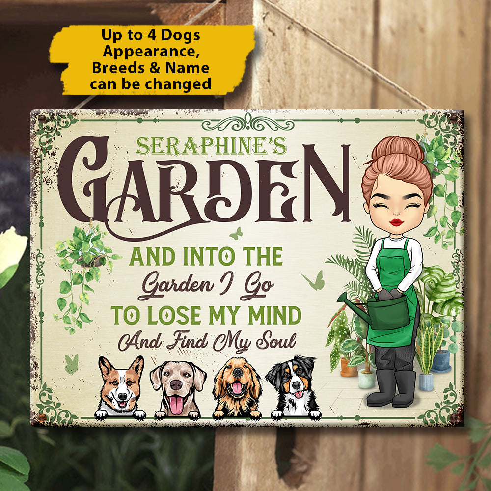 Into The Garden I Find My Soul - Personalized Metal Sign - Gift For Gardening Lovers