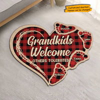 Thumbnail for Grandkids Welcome Others Tolerated - Personalized Shaped Decorative Mat - Gift For Grandma