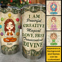 Thumbnail for I Am Powerful Creative Magical Love Free - Personalized Tumbler - Gift For Yoga Lovers