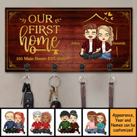 Thumbnail for Our First Home - Personalized Key Hanger, Key Holder - Gift For Couples, Husband Wife