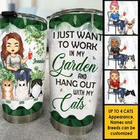 Thumbnail for Hang Out With Cats - Personalized Tumbler - Gift For Gardening Lovers