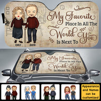 Thumbnail for Next To You - Personalized Auto Sunshade - Gift For Couples, Husband Wife