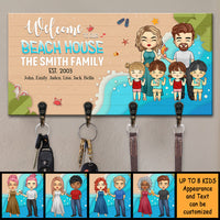 Thumbnail for Welcome To Our Beach House - Personalized Key Hanger, Key Holder - Gift For Couples, Husband Wife