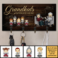 Thumbnail for Our Cool Grandkids Spoiled Here - Personalized Key Hanger, Key Holder - Gift For Couples, Husband Wife