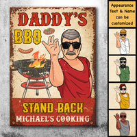 Thumbnail for Daddy BBQ Stand Back - Gift For Dad, Grandpa - Personalized Metal Sign