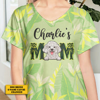 Thumbnail for Dog Mom Life - Personalized V-Neck T-Shirt - Gift For Pet Lovers