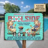 Thumbnail for Good Friends Good Times - Personalized Metal Sign - Gift For Couples, Husband Wife