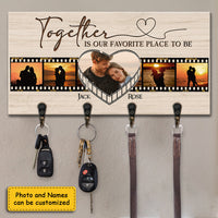 Thumbnail for Together Is Our Favorite Place To Be - Personalized Key Hanger, Key Holder - Upload Image, Gift For Couples, Husband Wife