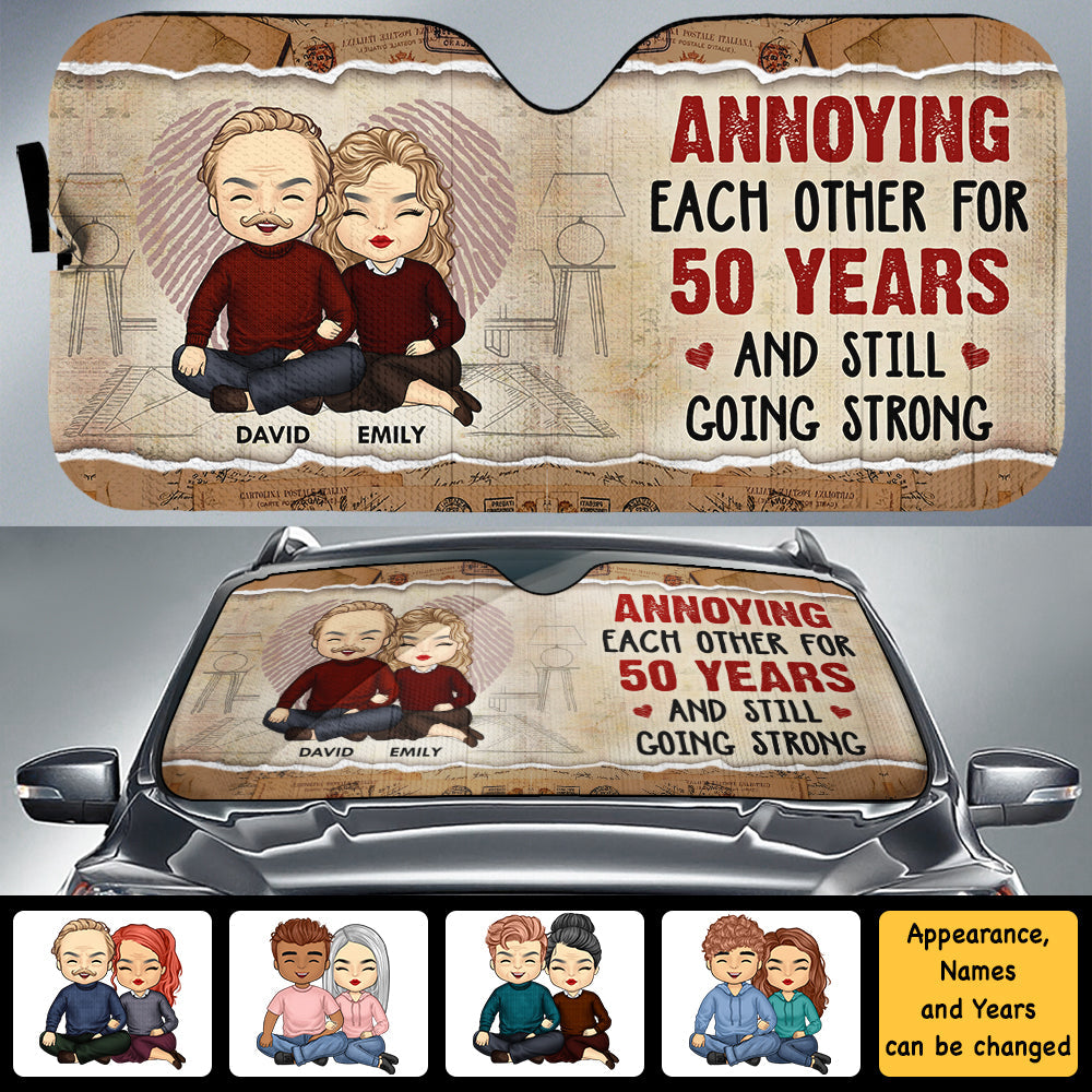 Annoying Each Other - Personalized Auto Sunshade - Gift For Couples, Husband Wife