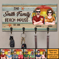 Thumbnail for The Family Beach House - Personalized Key Hanger, Key Holder - Gift For Couples, Husband Wife