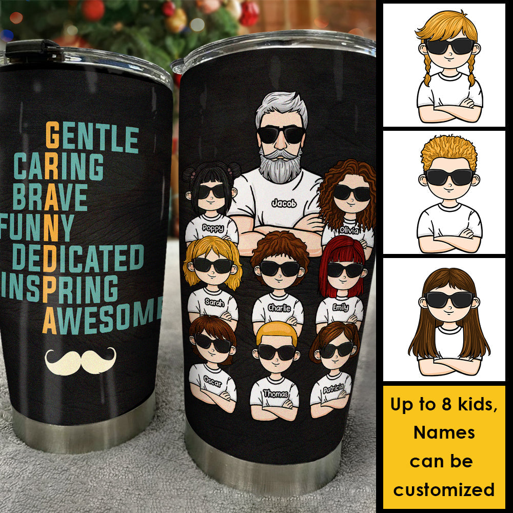 Grandpa Means Gentle Caring & More - Personalized Tumbler - Gift For Dad, Gift For Grandpa