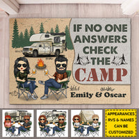 Thumbnail for If No One Answers Check The Camp - Personalized Decorative Mat - Gift For Couple, Gift For Camping Lovers