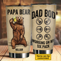 Thumbnail for Papa Bear - Dad Bod Working On My Six Pack - Gift For Dad, Grandpa - Personalized Tumbler