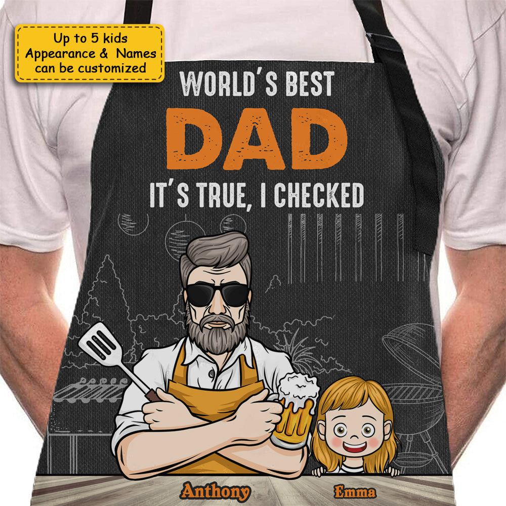 World's Best Dad - Personalized Apron - Gift For Dad, Grandpa