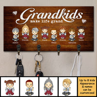 Thumbnail for Grandkids Make Life Grand - Personalized Key Hanger, Key Holder - Gift For Couples, Husband Wife