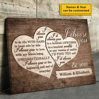 Thumbnail for I'd Find You & I'd Choose You - Personalized Horizontal Canvas - Gift For Couples, Husband Wife