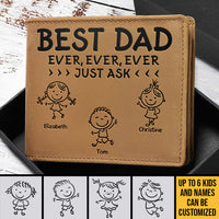 Thumbnail for Best Dad Ever Just Ask - Personalized Bifold Wallet - Gift For Dad