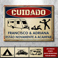 Thumbnail for Os Campistas Bêbados Estão Acampando Novamente - Personalized Camping Metal Sign Portuguese