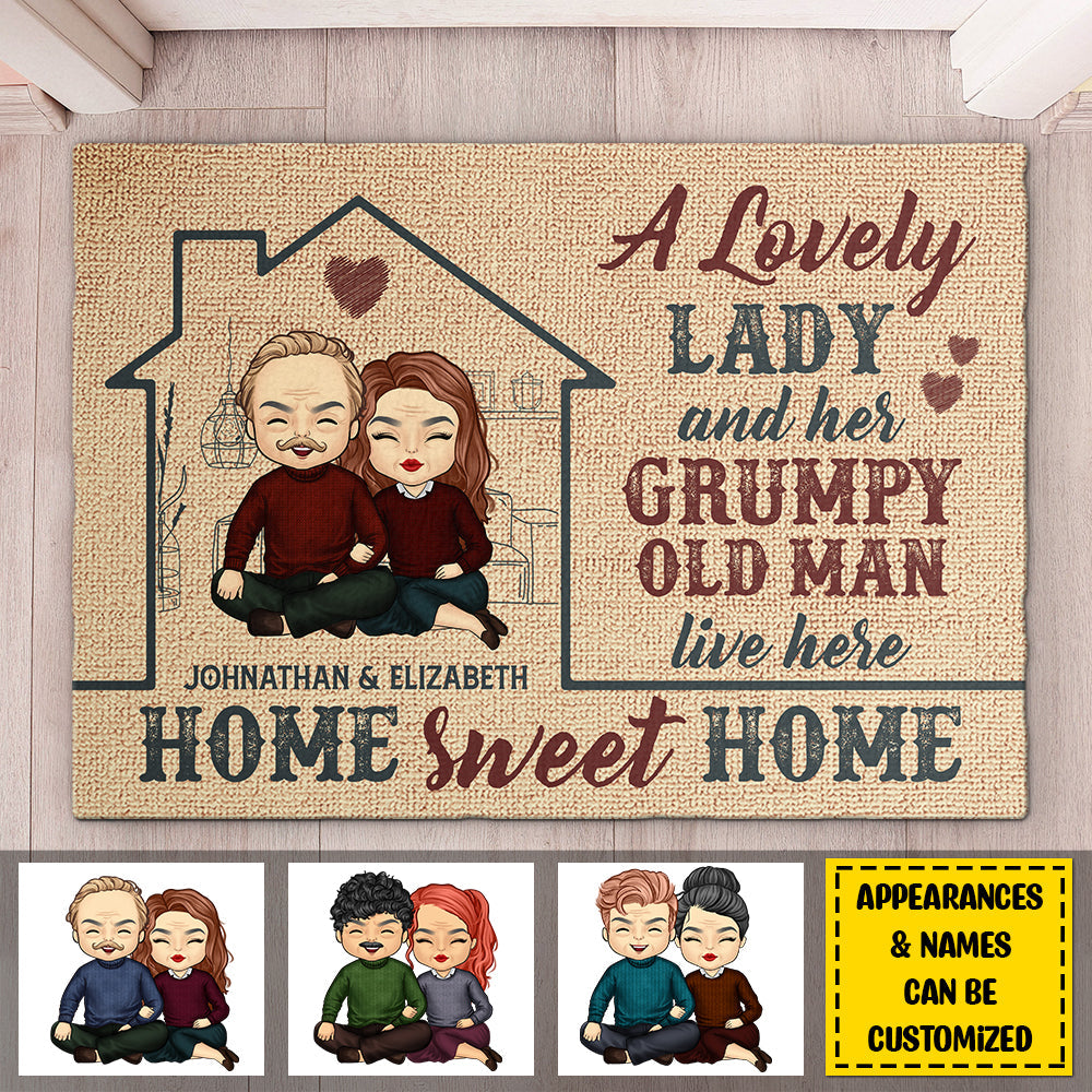 Sweet Home - Personalized Decorative Mat - Gift For Couples, Husband Wife