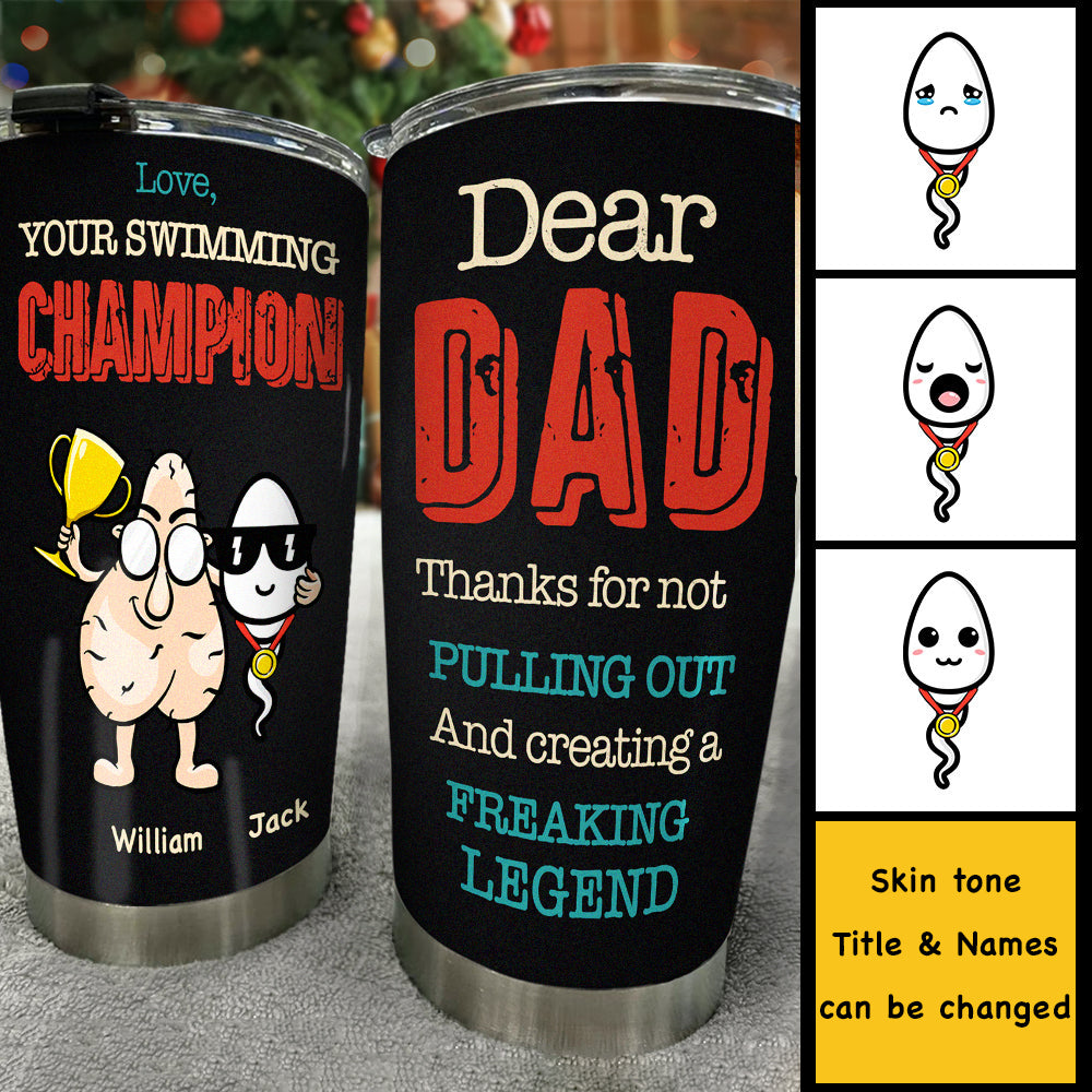 Your Swimming Champion - Personalized Tumbler - Gift For Dad