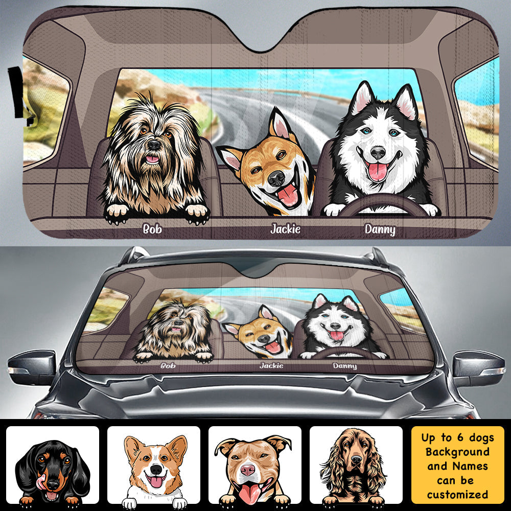 Cool Dogs - Personalized Auto Sunshade - Gift For Pet Lovers