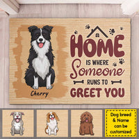 Thumbnail for Someone Runs To Greet You - Personalized Decorative Mat - Gift For Pet Lovers