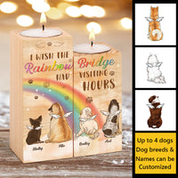 Thumbnail for Rainbow Bridge Had Visiting Hours - Personalized Candle Holder - Memorial Gift, Sympathy Gift