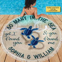 Thumbnail for We Found Each Other - Personalized Round Beach Towel - Gift For Couples, Husband Wife