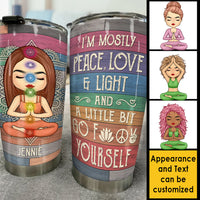 Thumbnail for Peace Love & Light - Personalized Tumbler - Gift For Yoga Lovers