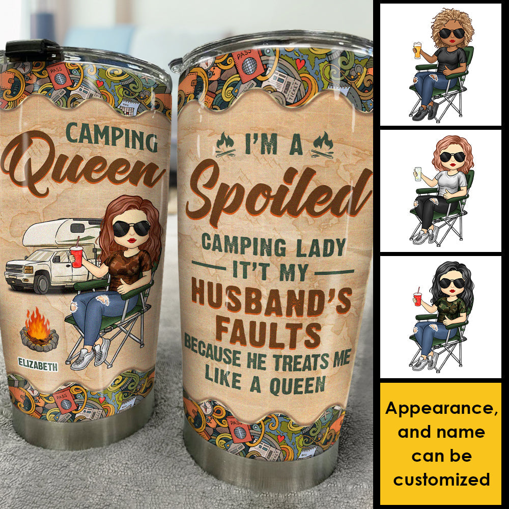 Camping Queen - Personalized Tumbler - Gift For Camping Lovers