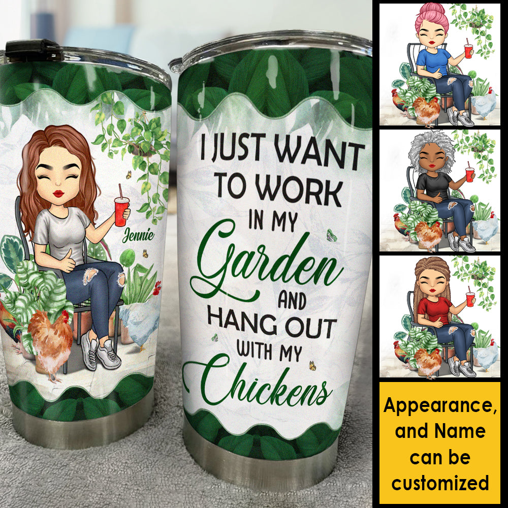 Hang Out With My Chickens - Personalized Tumbler - Gift For Gardening Lovers