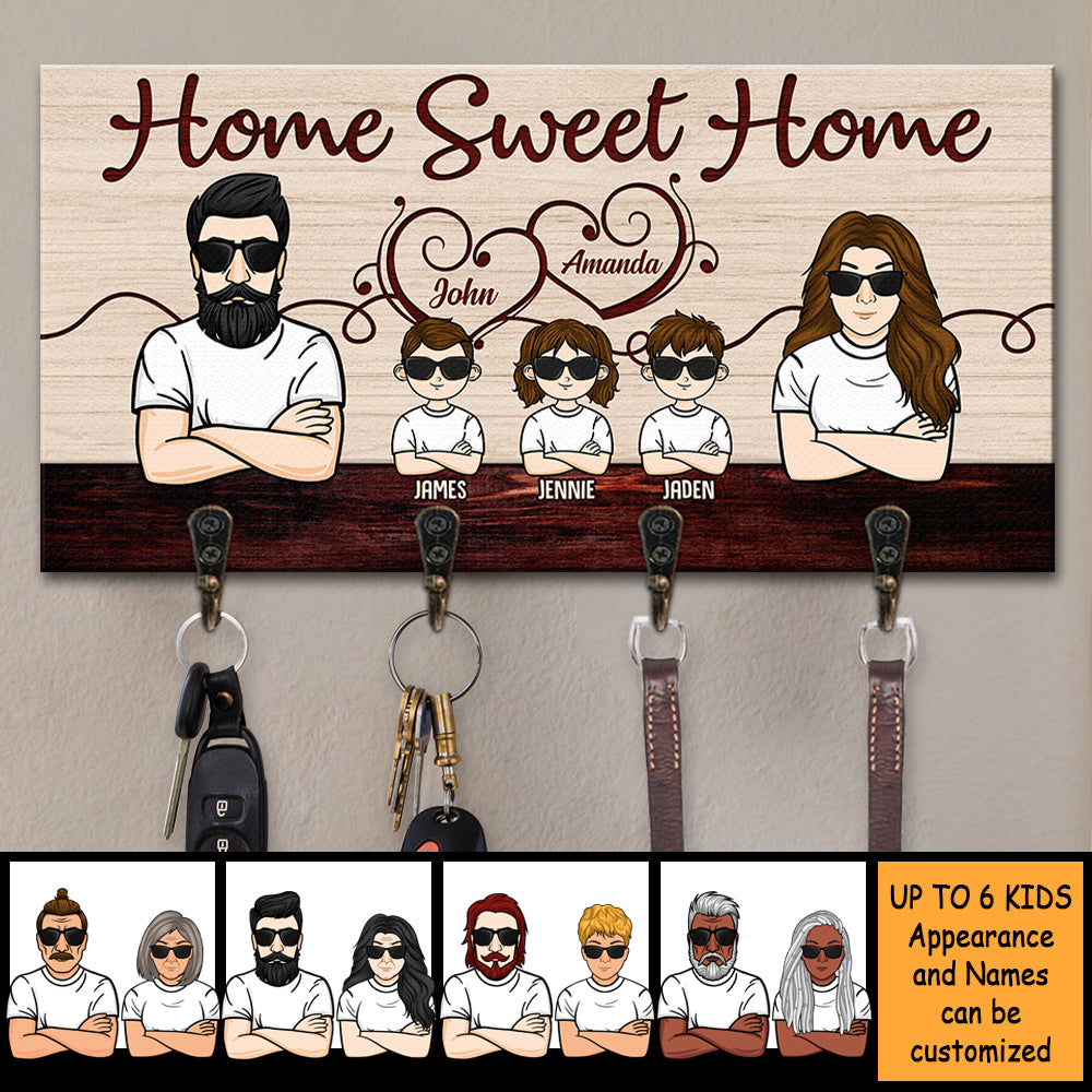 Our Sweet Home - Personalized Key Hanger, Key Holder - Gift For Couples, Husband Wife