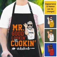 Thumbnail for Mr. Good Looking Is Cooking - Gift For Dad, Grandpa - Personalized Apron