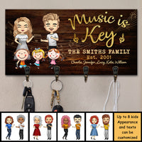 Thumbnail for Music Is Key - Personalized Key Hanger, Key Holder - Gift For Couples, Husband Wife