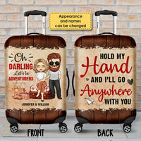 Thumbnail for Darling, Let's Be Adventurers - Personalized Luggage Cover - Gift For Couples, Husband Wife