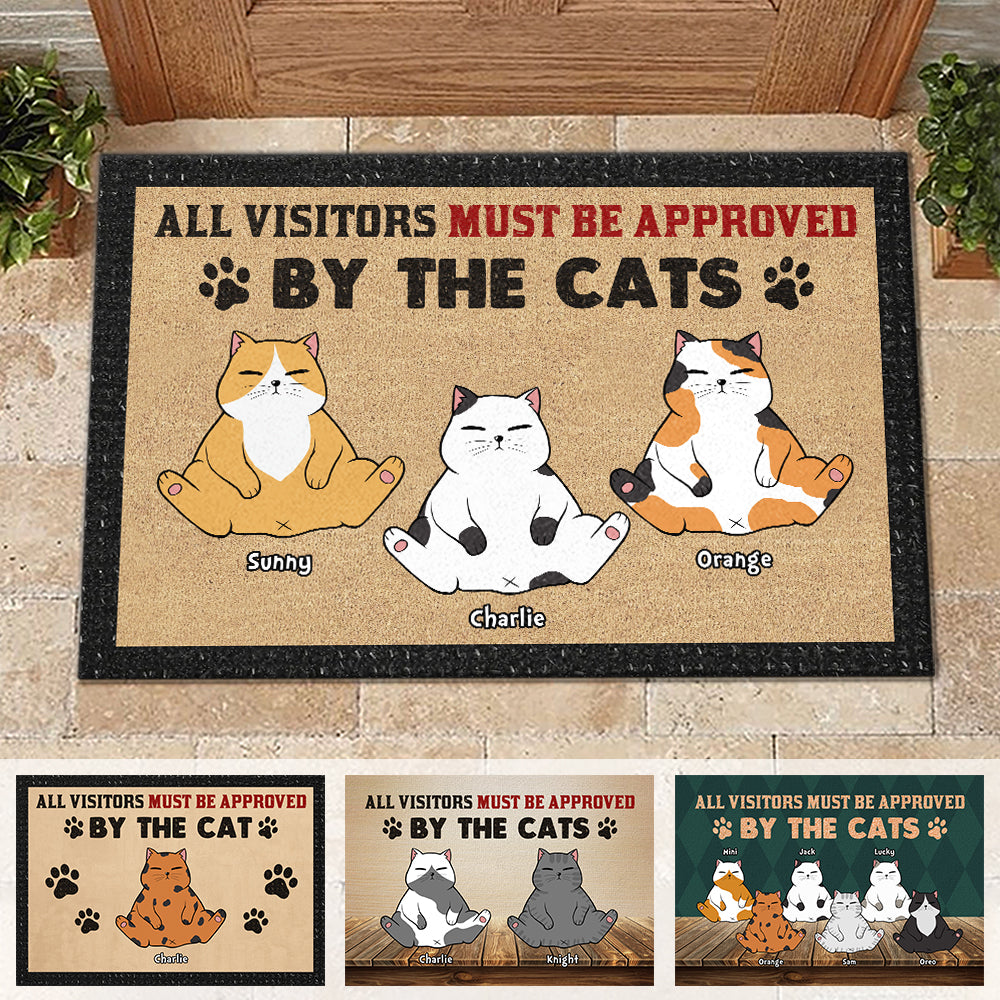 Visitors Approved Cats - Personalized Decorative Mat - Gift For Pet Lovers