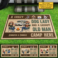 Thumbnail for Front Door Mat - A Crazy Dog Lady Camp Here - Personalised Gifts NZ