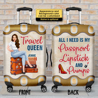 Thumbnail for Travel Queen - Personalized Luggage Cover - Gift For Bestie