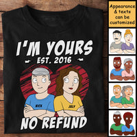 Thumbnail for I'm Yours No Refund Couple Arms Crossed - Personalized T-shirt - Gift For Couples, Husband Wife