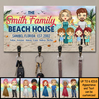 Thumbnail for Family Beach House - - Personalized Key Hanger, Key Holder - Gift For Couples, Husband Wife