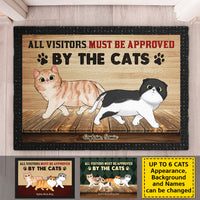 Thumbnail for Visitors Must Be Approved By The Cats - Personalized Decorative Mat - Gift For Pet Lovers