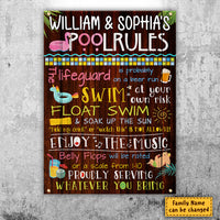 Thumbnail for Family Pool Rules - Personalized Metal Sign - Gift For Couples, Husband Wife