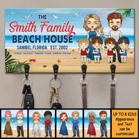 Thumbnail for Beach House Where Family Go To Become Friends - Personalized Key Hanger, Key Holder - Gift For Couples, Husband Wife