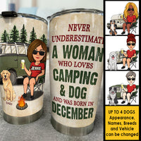 Thumbnail for Dog Lover Tumbler - Woman Loves Camping & Dogs - Personalised Gifts NZ