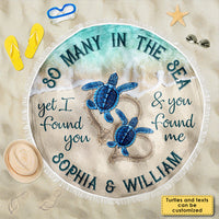 Thumbnail for We Found Each Other - Personalized Round Beach Towel - Gift For Couples, Husband Wife