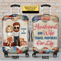 Thumbnail for Travel Partners For Life - Gift For Couples, Husband Wife - Personalized Luggage Cover