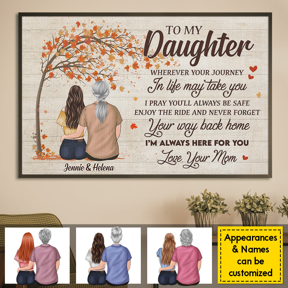 I'm Always Here For You - Personalized Horizontal Poster - Gift For Daughter