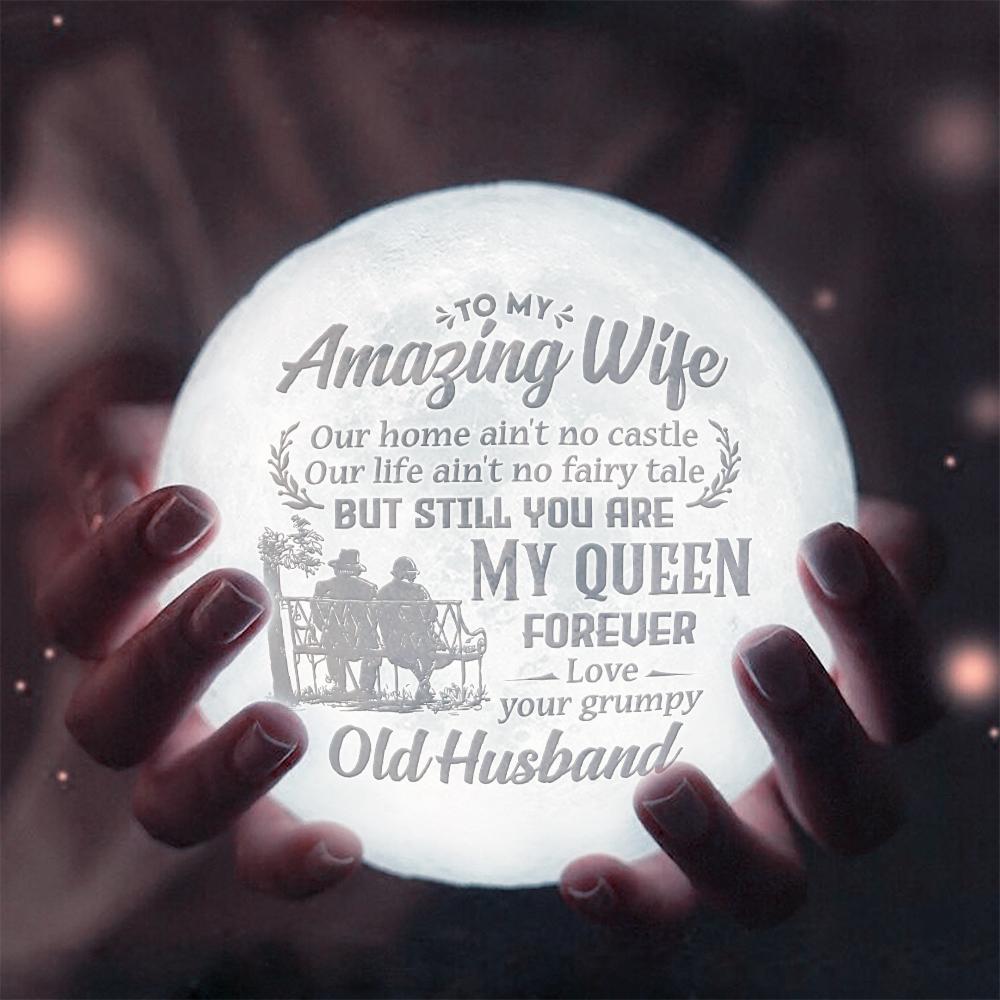 Husband To Wife - My Queen Forever - Moon Lamp