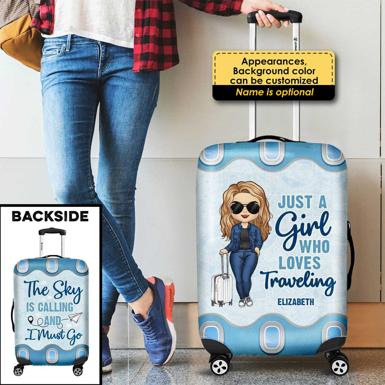 Just A Girl Who Loves Traveling - Personalized Luggage Cover